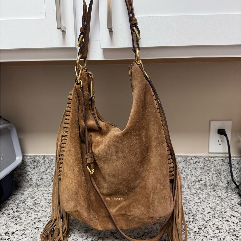 Michael Kors Tan Suede Hobo Bag